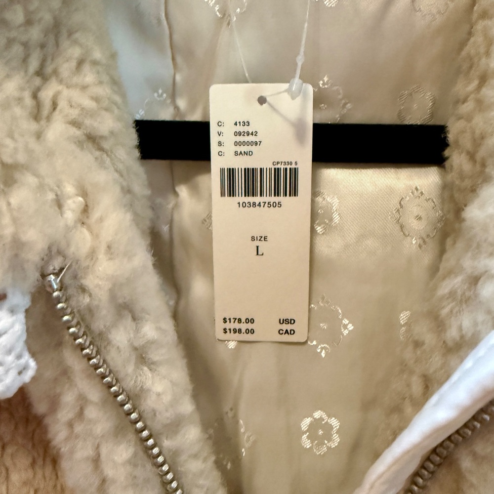 High Rated Anthropologie Sherpa Fleece Lace-Trim Crop Jacket - Picture 5 of 7